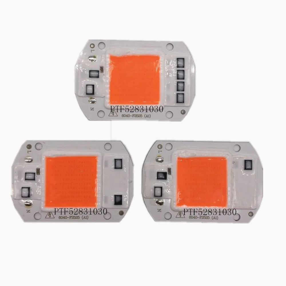 20w 30w 50w espectro completo 380-840nm branco quente led holofote cob chip 110v 220v entrada integrada driver ic inteligente