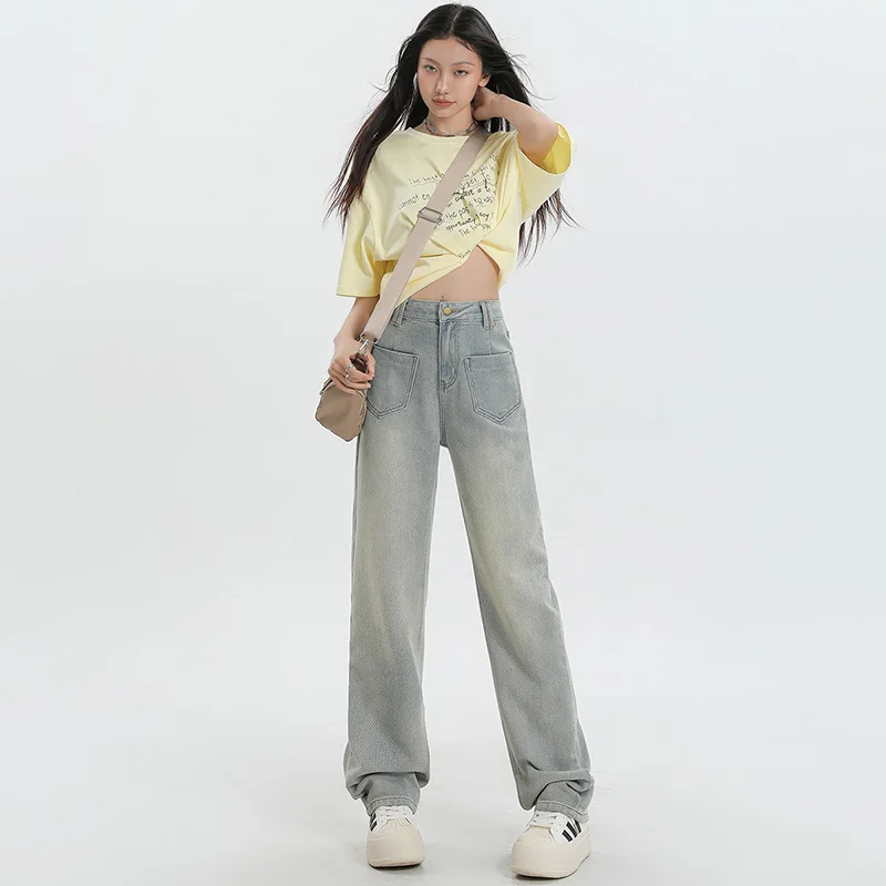 

Y2K Loose Jeans Casual Trousers Women Wide Leg Straight High Waist Pants Autumn Fashion New Comfortable Fit