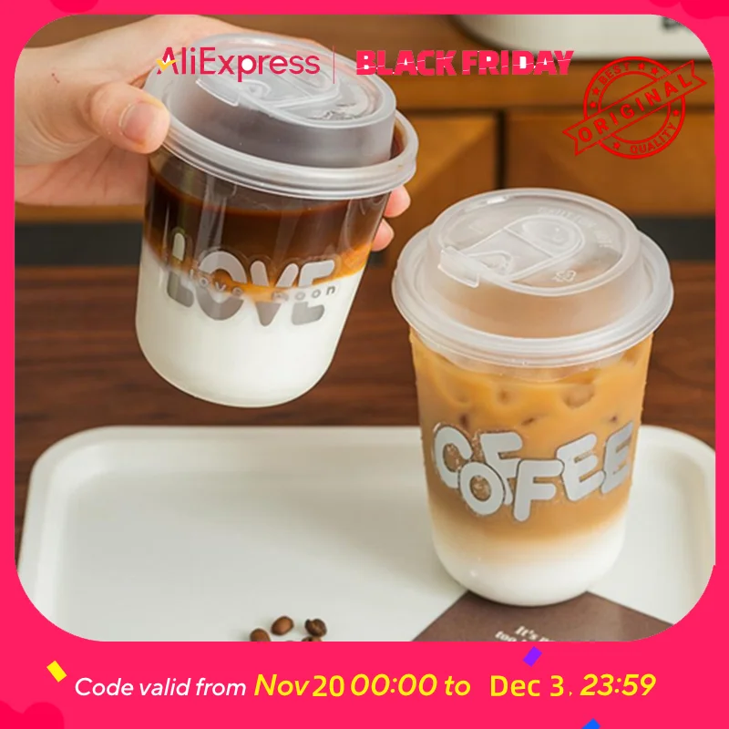 

Portable Coffee Cups with Lids High End Transparent Disposable Colorful Fruit Clear Plastic Cups Unique Leak-proof Design