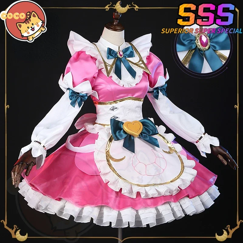 Game LOL Cafe Cuties Soraka Cosplay Costume Game Cos LOLs Cosplay Soraka Maid Costume with Cosplay Wig