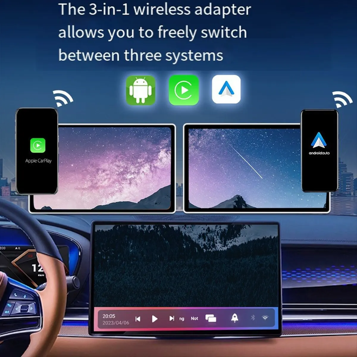 AT42 CarPlay Android TV Box Lite Wired to Wireless Car Play Android Auto Adapter -Compatible Video Streaming Box Car