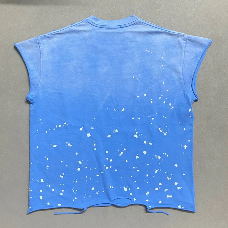 Satoshi Nakamoto T-shirt High Quality Splash-ink Pattern Short Sleeve Retro Casual Loose Ripped Hole T Shirts