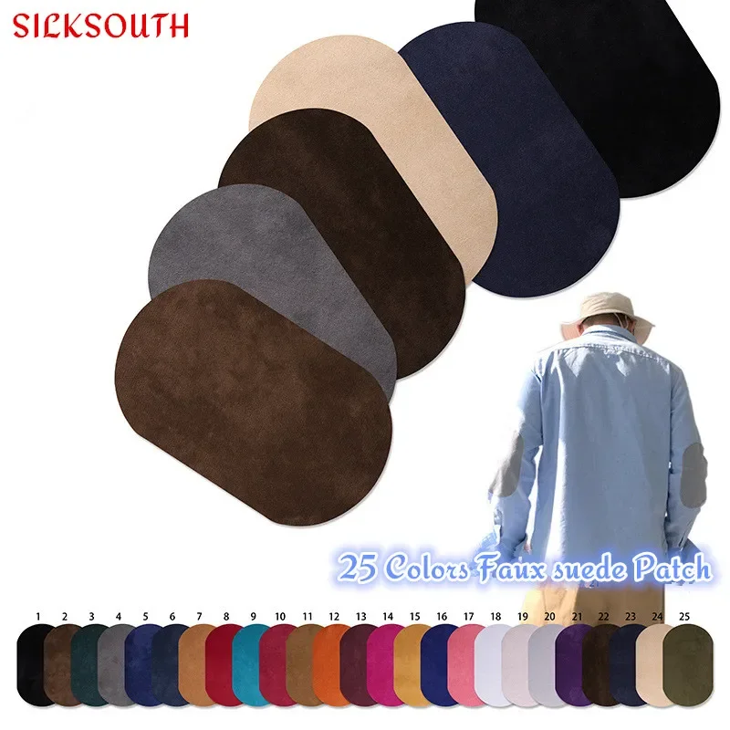 3Pcs Faux Suede Knee Patch Elliptical Sleeve Elbow Patch Flocking Fur Tailoring Ironing with Back Glue 11cm*18cm