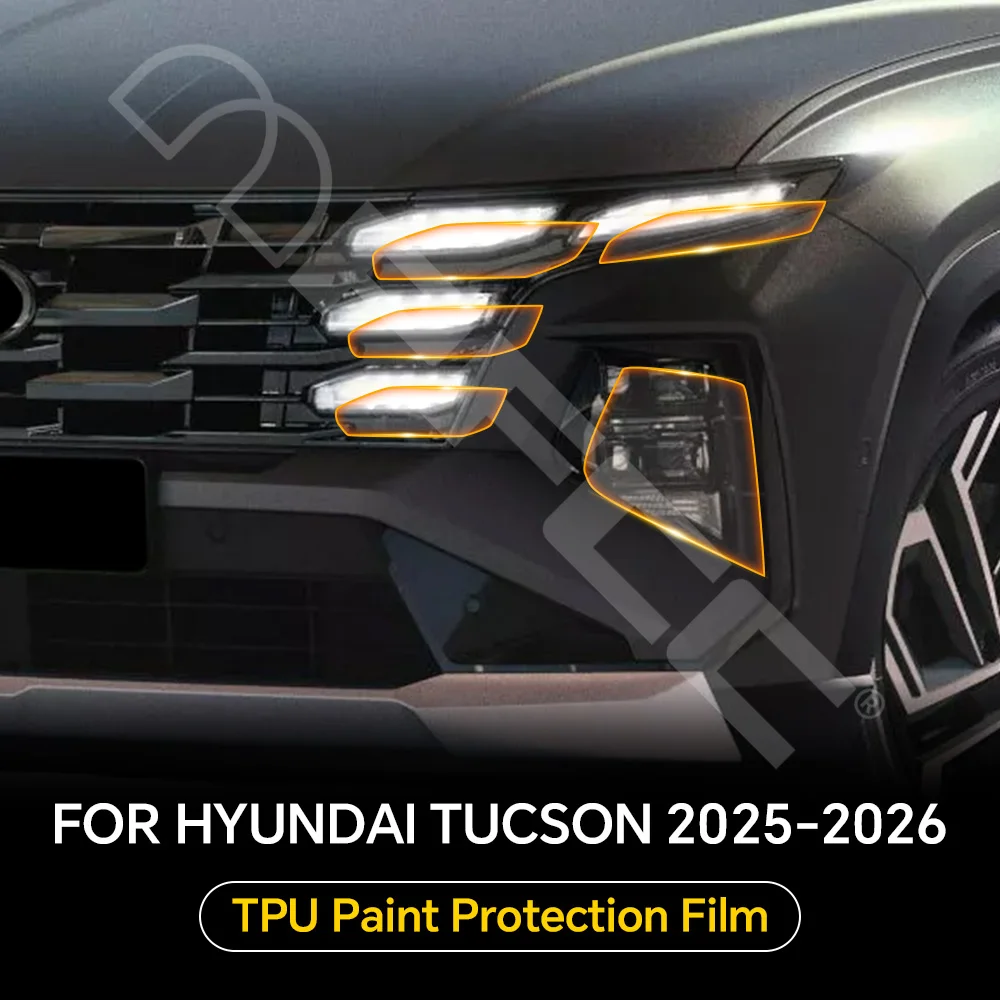 For Hyundai Tucson 2025 2026 TPU Paint Protection Film Car Headlight Rearview B C Pillars Clear Stickers Precut PPF Anti-scratch