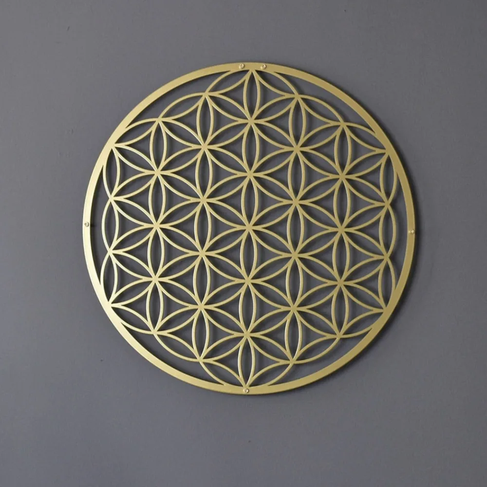 Discover The Allure Flower of Life Metal Wall Art, A Unique Lotus - Themed Decor Item That Will Make Your Living Room Shine.