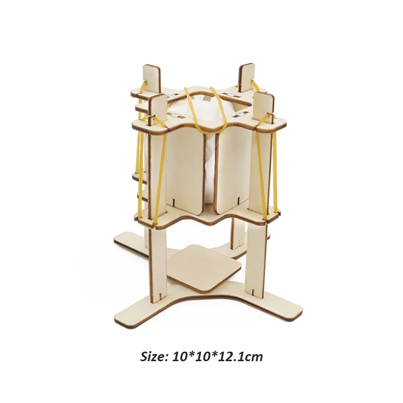 Dispositivo de amortiguación para niños, modelo de juguetes científicos, Kit de Vástago de madera, tecnología, Kit de herramientas experimentales, material didáctico