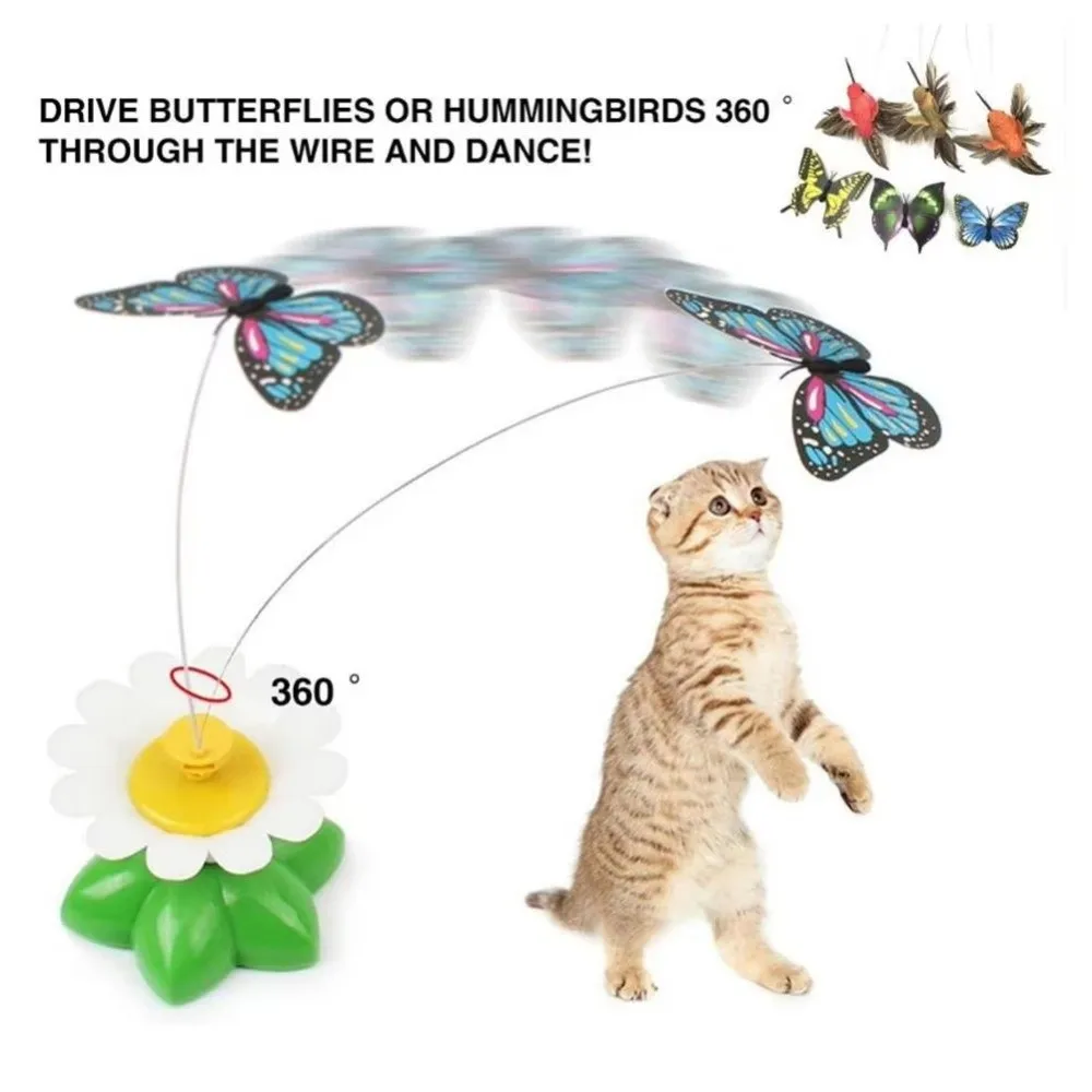 New Electric Butterfly Cat Random Colors Rotating Training Pet Shake Flying Automatic Humming Bird Intelligence Pet view 2