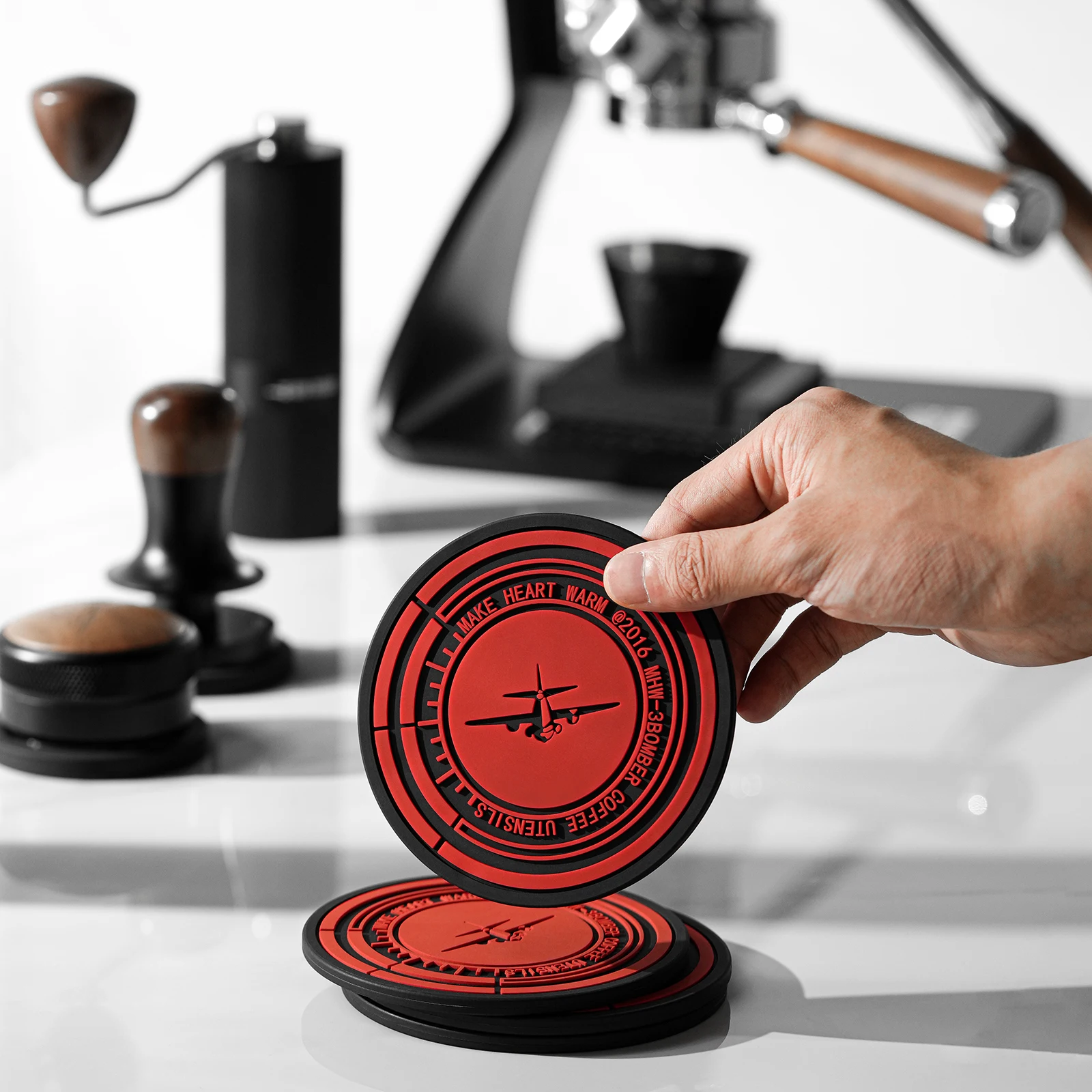Tapete de silicone para calcadeira de café, não escaldante, moka, tapete de armazenamento para barista, drenagem de prato, acessórios de cozinha para 