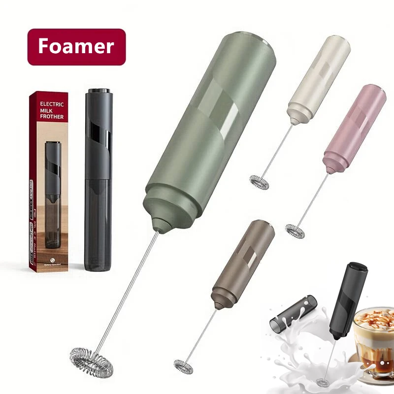 Espumador de Leche Inalámbrico, Batidor de Café, Mezclador Eléctrico, Batidor de Huevos, Mini Espumador con Mango, Herramienta para Hacer Cappuccino, Utensilios de Cocina