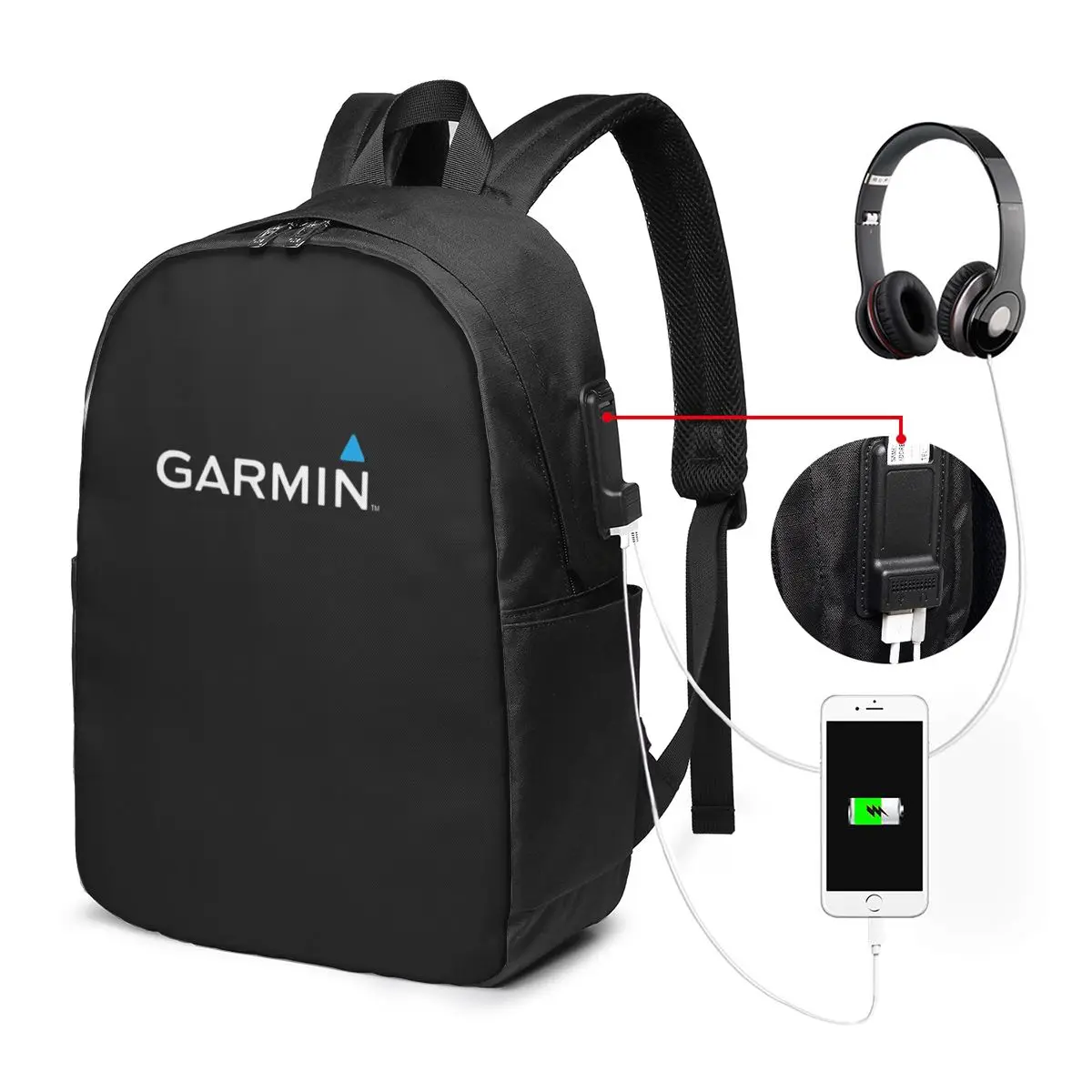 

Official Garmin Original Merchandise Classic Backpack Travel Notebook Bag Computer College Student School Bag Laptop