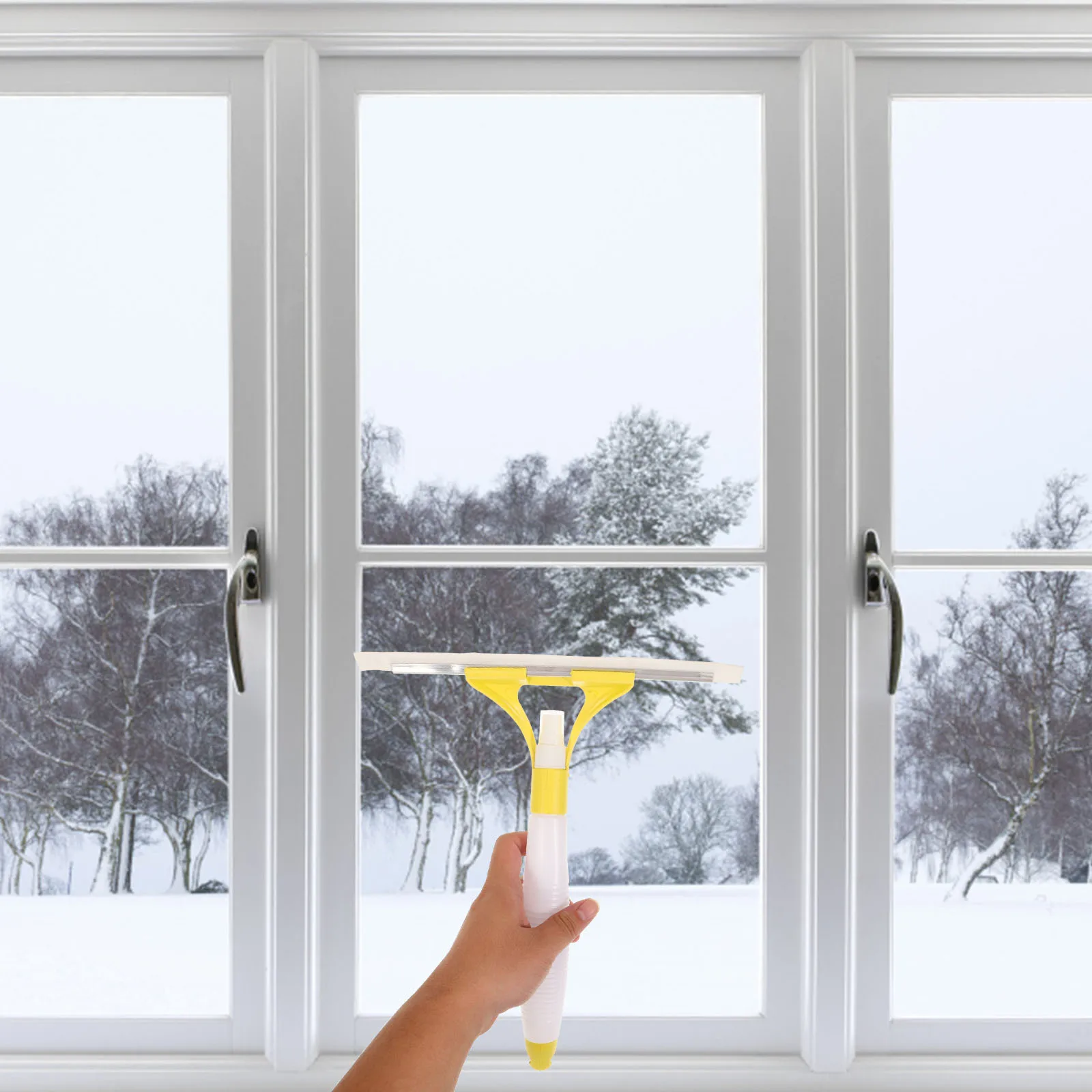 

Window Squeegee Cleaner Microfiber Scrubber Spray Head Random Color for Bathroom Kitchen Glass Window Squeegee