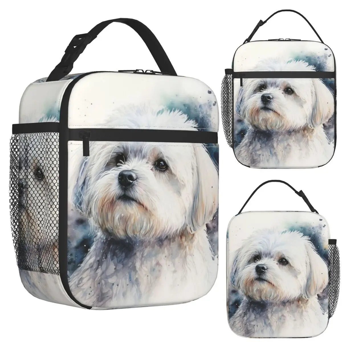 

Maltese Dog Art Insulated Lunch Bag for Women Picnic Storage Food Boxes Portable Container Cooler Thermal Lunch Box Tote