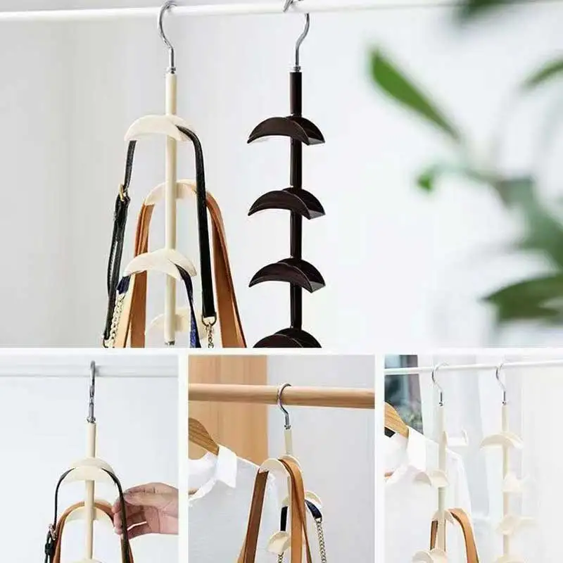 2pcs 360 Degree Arched Hanger Hook Durable Bag Rack Holder Home Storage Closet Hat Silk Scarf Shawls Purse Handbag Wall Shelf