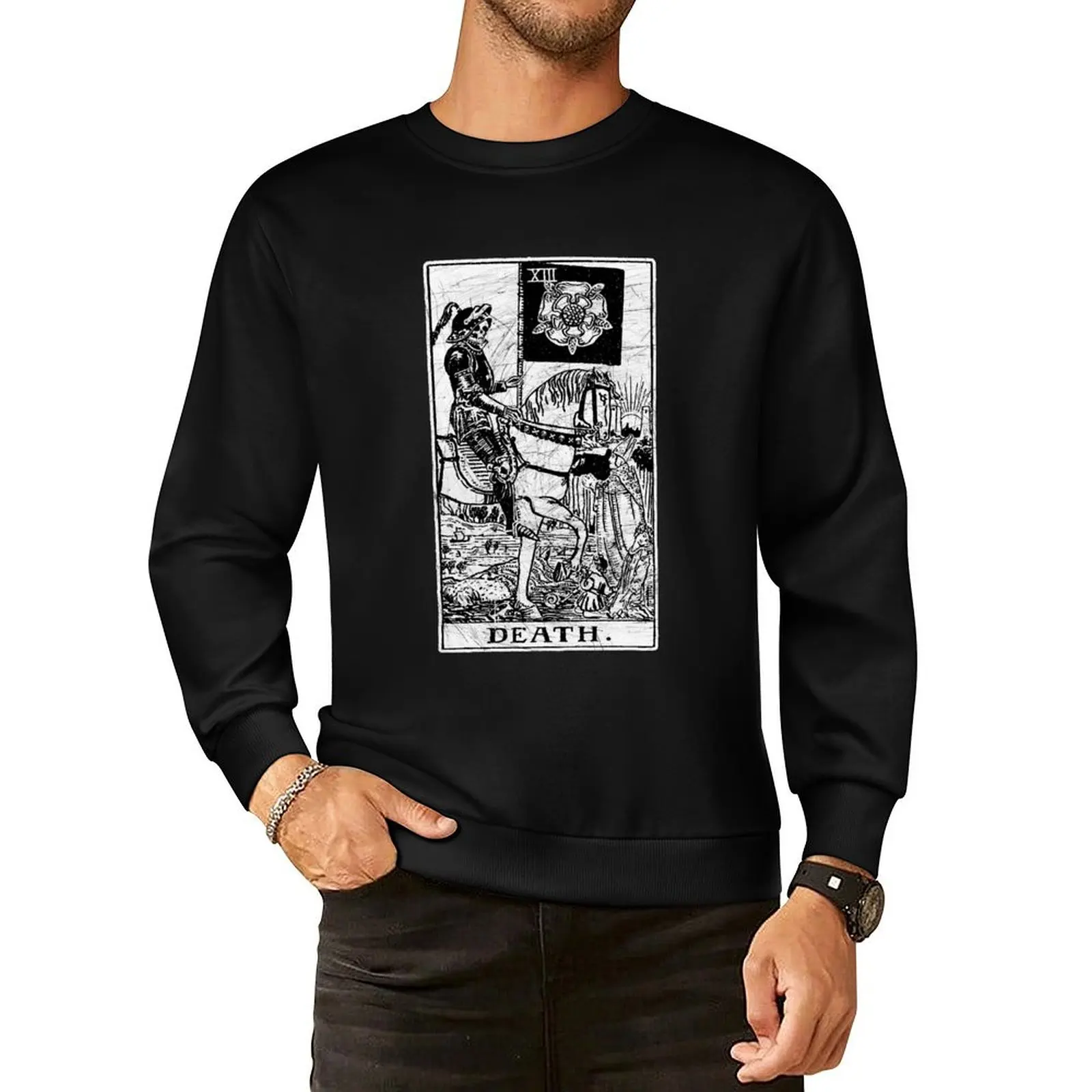 Death Tarot Card - Major Arcana - fortune telling - occult Pullover Hoodie anime clothes tracksuits oversize sweatshirts