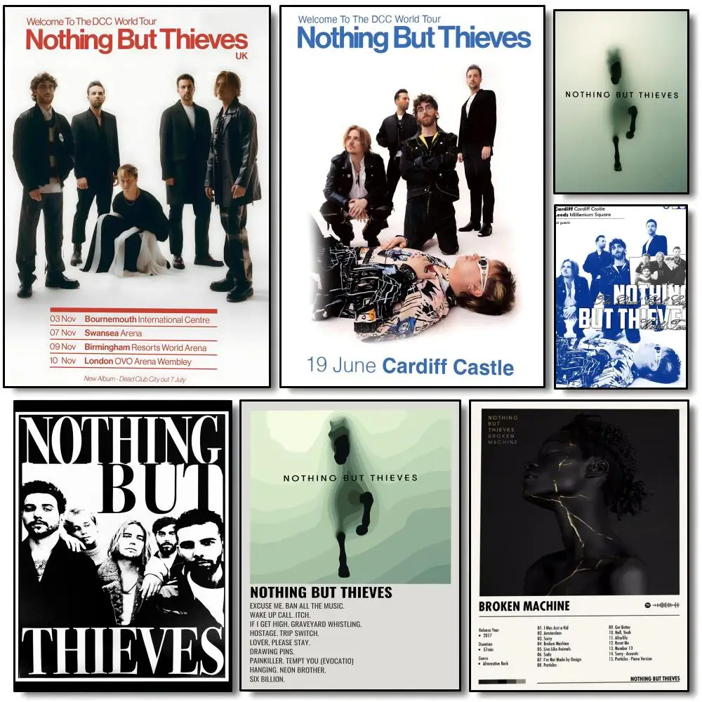 Rock Band N-Nothing But Thieves Poster, moderne minimalistische Wandkunstdrucke für Schlafzimmer, Wohnzimmer, Raumdekoration, ästhetisches Geschenk