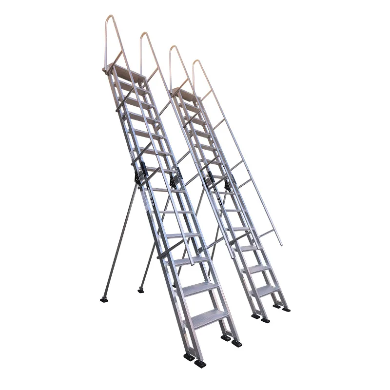 

Double column foldable aluminum alloy engineering foundation pit elevated attic fire escape handrail
