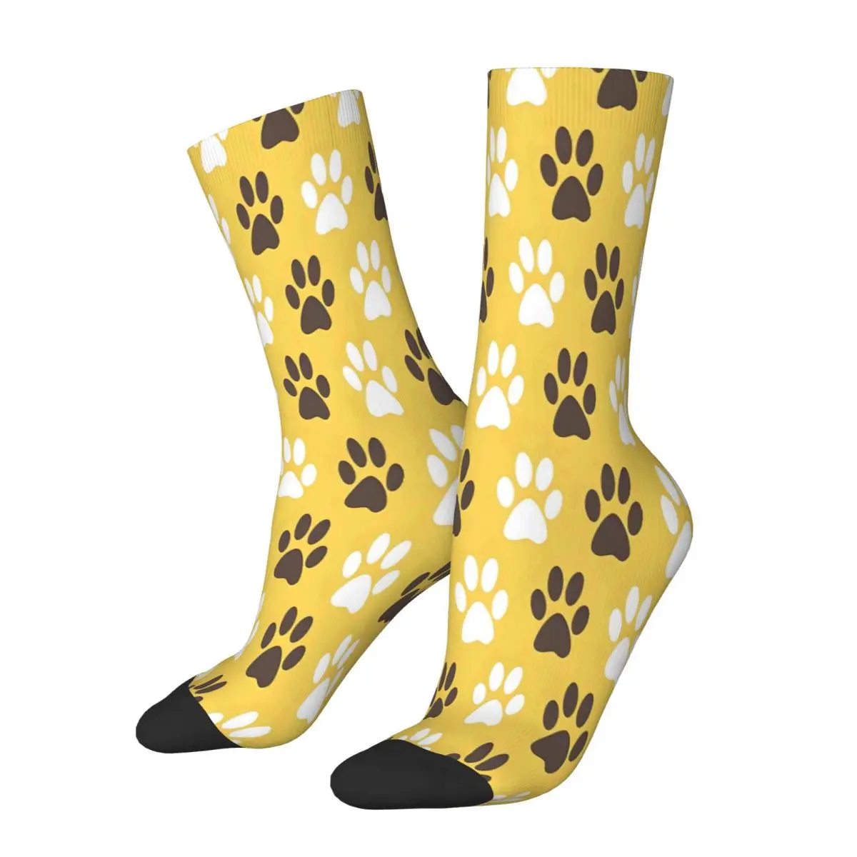 

Paw Print Gold Dog Paw Socks Male Mens Women Spring Stockings Printed