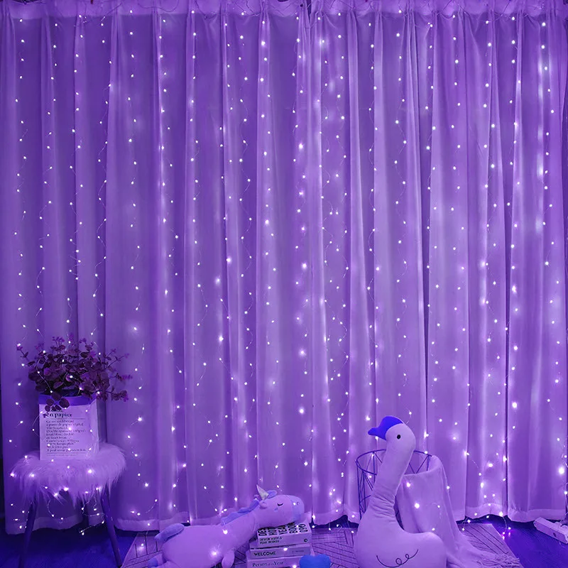 LED Lights Curtain Icicle String Lights Christmas Fairy Lights garland Outdoor Home For Wedding/Party/Garden Decoration 3x3m