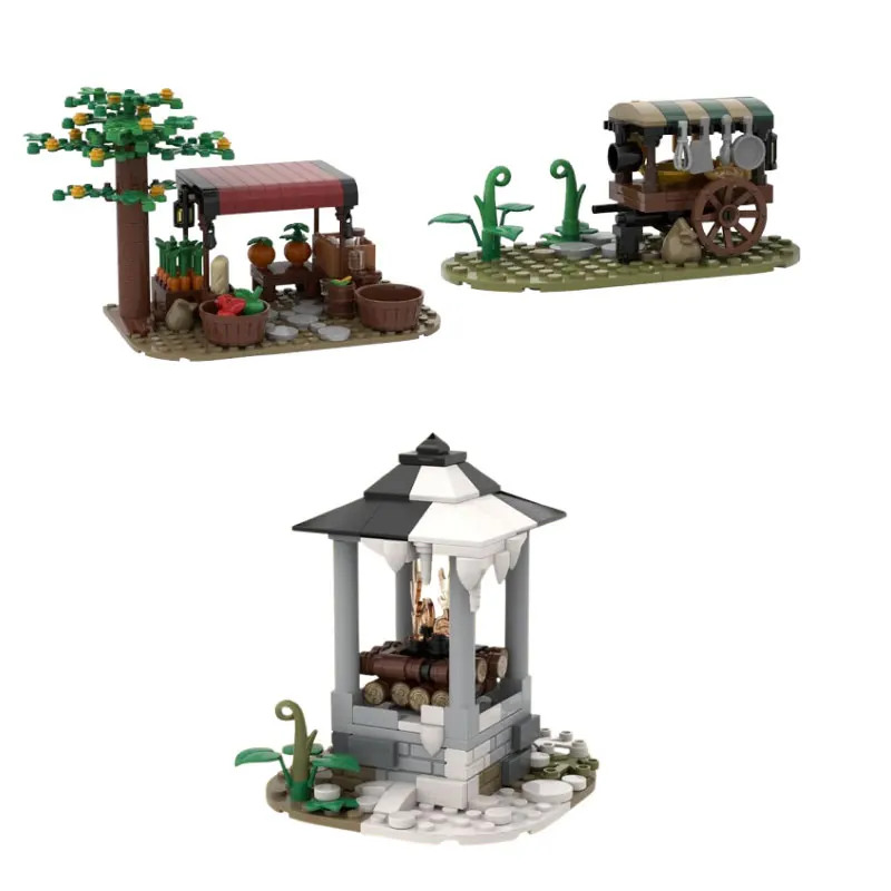 

MOC-78790 78754 Строительные блоки из мелких частиц Средневековый замок Украшение Модель Уличная сцена Игрушечный набор расширения