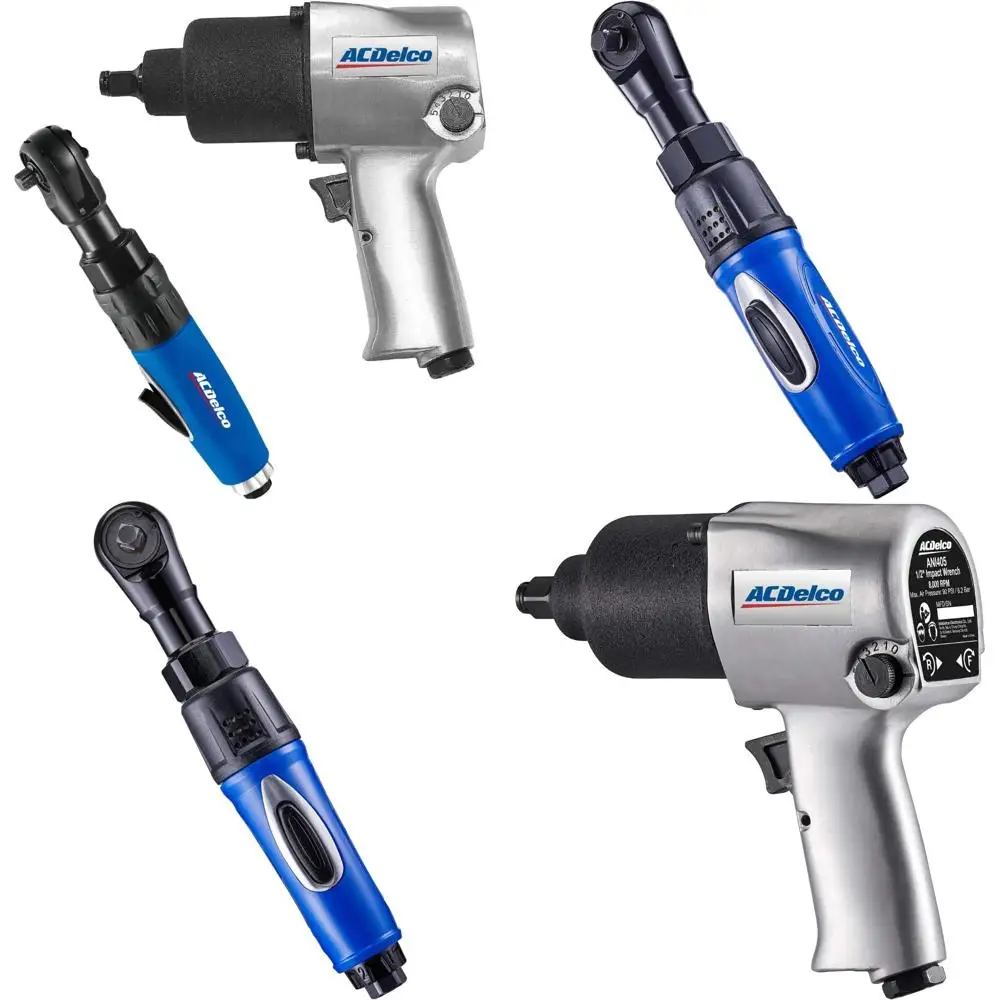 Kit combinado de llave de impacto y llave de trinquete de martillo doble de alta resistencia, 5 velocidades de 1⁄2", accionamiento de 3/8", herramientas eléctricas neumáticas