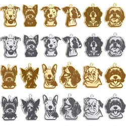 2pcs DIY Jewelry Cute Animal Lucky Dog Stainless Steel Pendant Charms for Jewelry Making Necklace Craft Pet Charms Accessories