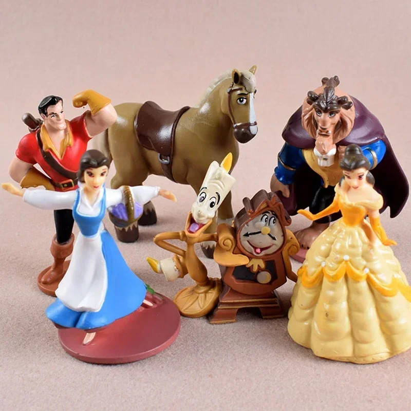 6 pz/set Disney Cenerentola Principessa La Bella E La Bestia Anime Action Figure Collezione di Modelli In Pvc Figurine Giocattolo Regali Per Bambini