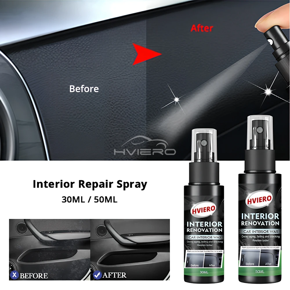30/50ml Agente di ripristino della plastica per la parte interna dell'auto domestica Lucido Pulito Ricostruzione Ristrutturazione automatica Strumenti di manutenzione Accessori