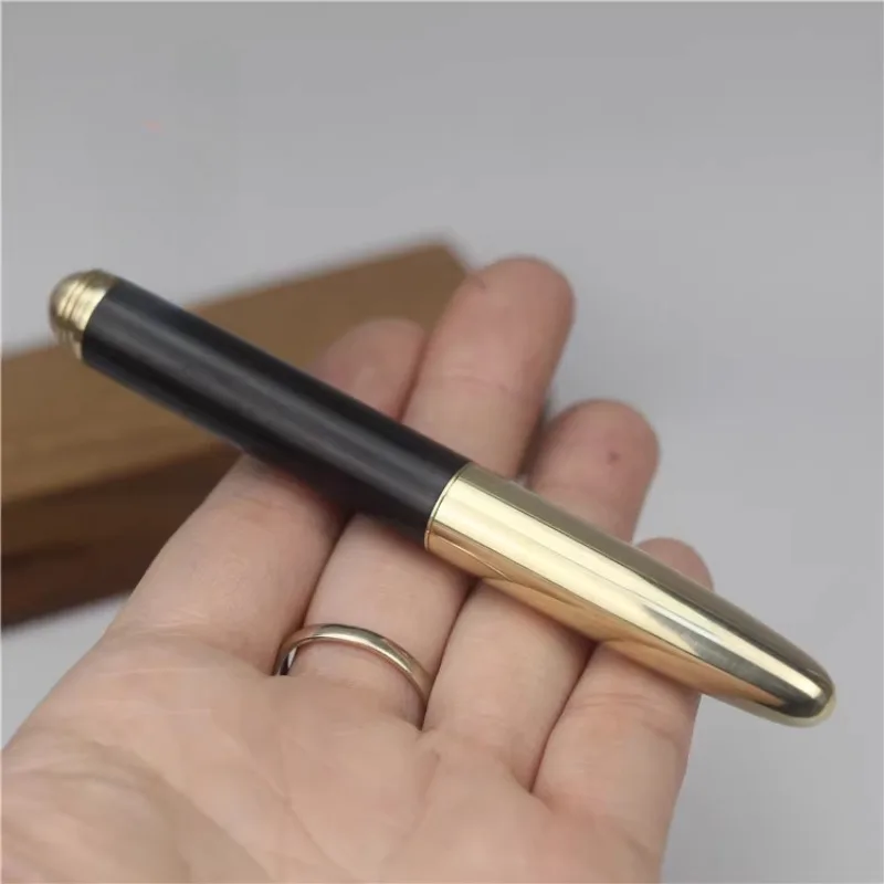 

Sandalwood Mini Brass Bead Rollerball Pen 0.5mm Black Refills Pocket Short Portable Student Writing Gel Pens Kawaii Stationery