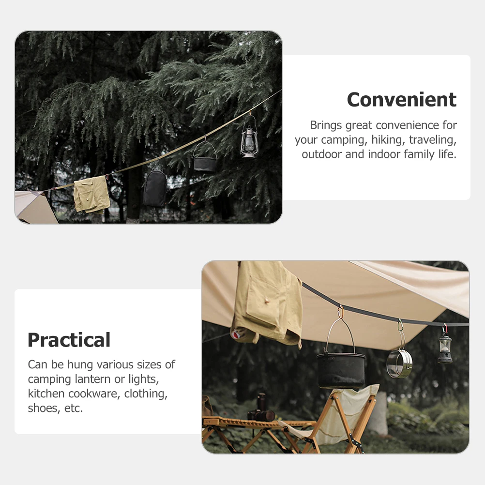 

1 set Multi-Function Camping Clothesline Portable Polyester Strap Tent Wind Rope Hanger For Outdoor Travel Hammock Binding