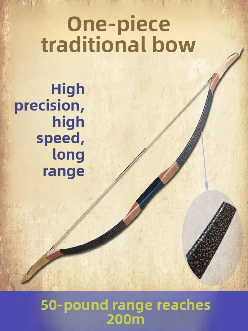Ancient Traditional Recurve Bow And Arrow Set for Shooting Competitive Archery Retro Style Outdoor Field Sports Equipment