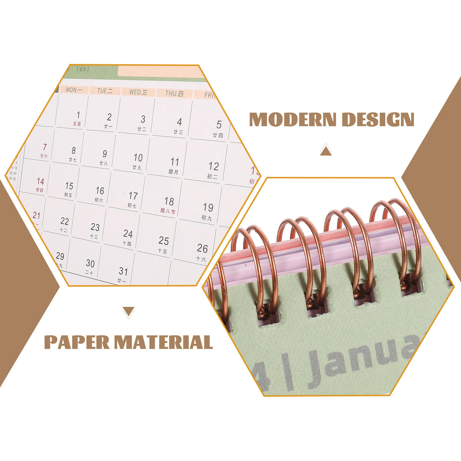 

Delicate 2024 Table Calendar Smooth Thick Paper Firm Double Coil Office Home Decorative Desktop Calendar Home Decor