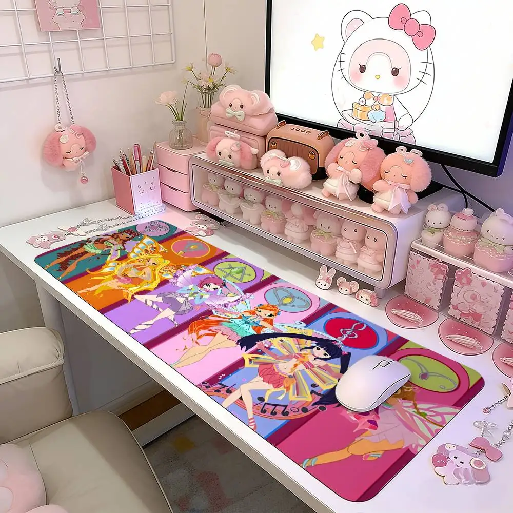 Girl W-Winx Clubs Mouse Pad Gaming Deskmat Sakura Mousepad Anime Office Carpet Gamer Keyboard Computer Desks