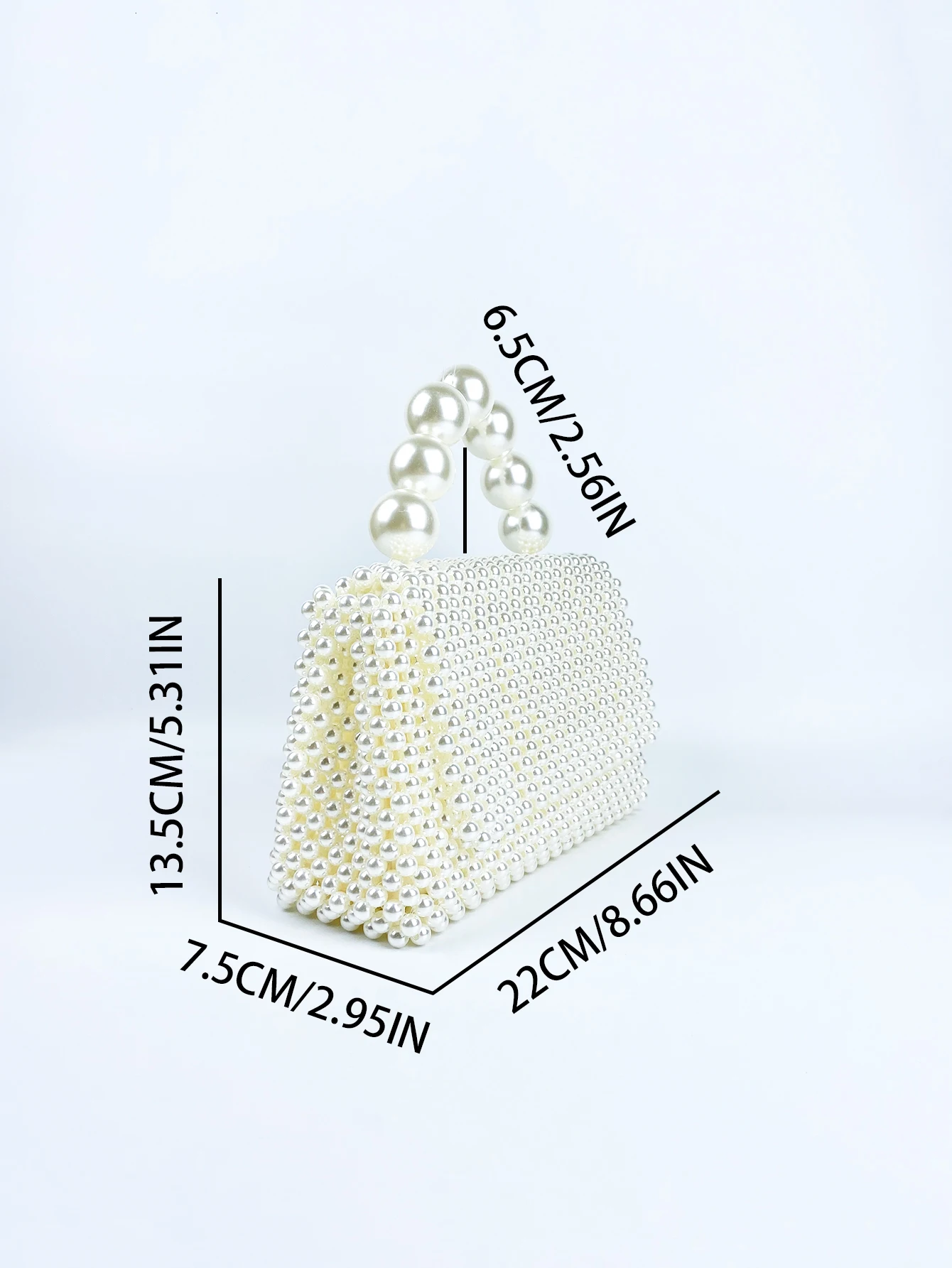 Unique and minimalist handmade beaded large pearl handbag with a niche, versatile and high-end square beaded bag