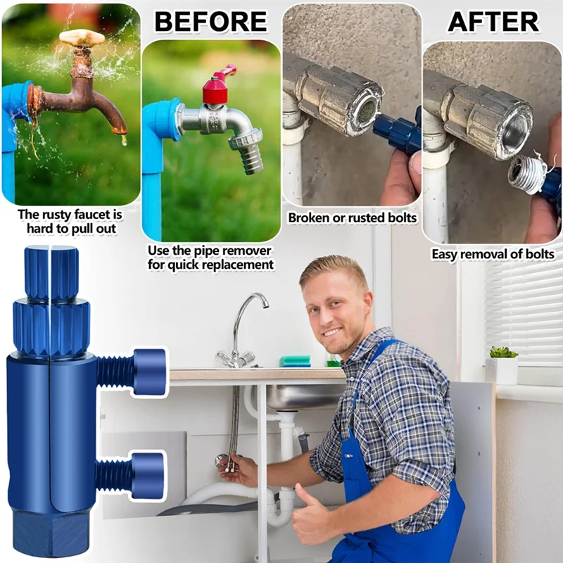 

A84E-Stripped Screw Bolt Extractor Set 2025, Broken Pipe Thread Extractor Tool, Broken Faucet Removal Tool