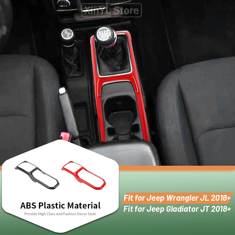 4WD Gear Shift Panel Front Water Cup Holder Decoration Cover For Jeep Wrangler JL for JT Gladiator 2018 Up Interior Accessories