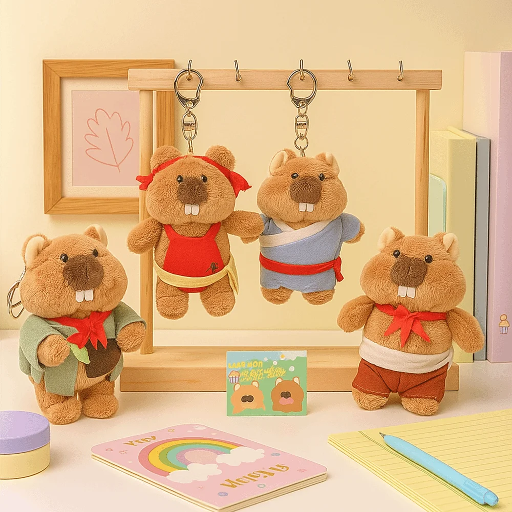 

Accessories Cartoon Design Groundhog Keychain Lovely Soft Texture Groundhog Backpack Stuffed Kawaii Bag Pendant Accessories