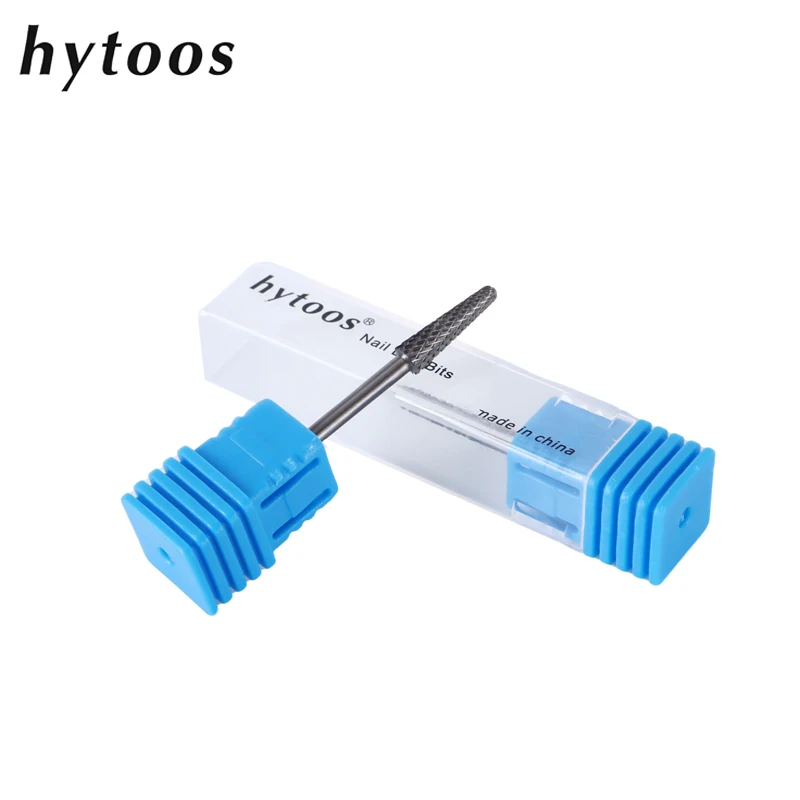 HYTOOS Kegel Form Hartmetall Grat Häutchen Sauber 3/32 Nagel Bohrer Bits Basis Gel Entfernen Werkzeug Elektrische Maniküre Bits Zubehör