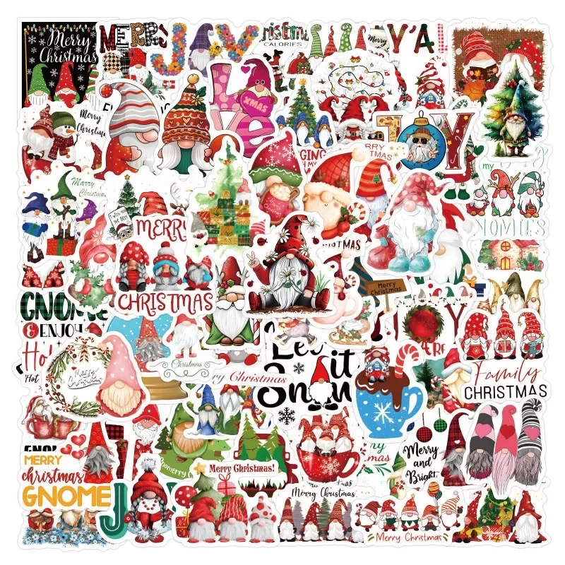 

60 шт. новые рождественские наклейки с изображением гнома и граффити, наклейки для украшения чемодана, сделай сам, детская классическая игрушка, рождественские принадлежности, подарки