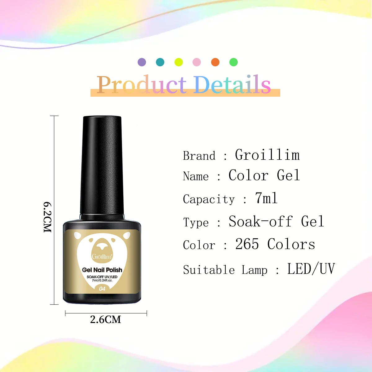 6-piece long effect nail care gel set alcohol free LED transparent nail polish DIY nail care design washable remove nail art pai