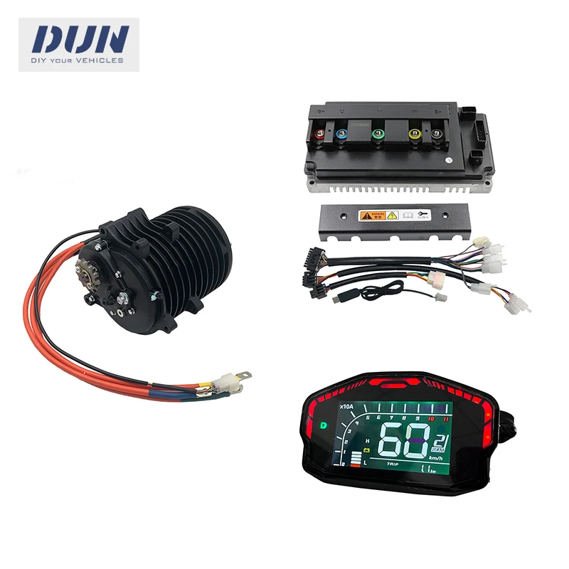 

QS138 72v 70H 3000W V3 100kmh BLDC PMSM Mid-Drive Motor with EM150 and DKD Display For Electric Bicycle Motorcycle DirtBike