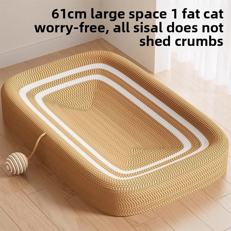 Super Large Size  Scratching Board Durabili No edding Inteated  Bed Foam Jute Material  Toy for Kittens