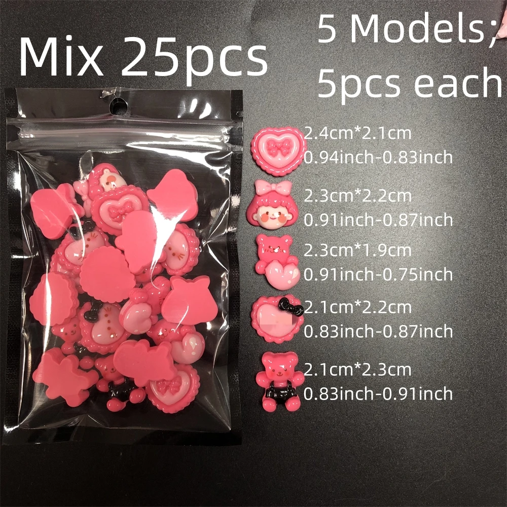 30Pcs Mixed Kawaii Cartoon Candy Bunny Skeleton Bear Flat Back Decoration Charm Parts  Junk Phone Case Ipadcase Diy Crafts