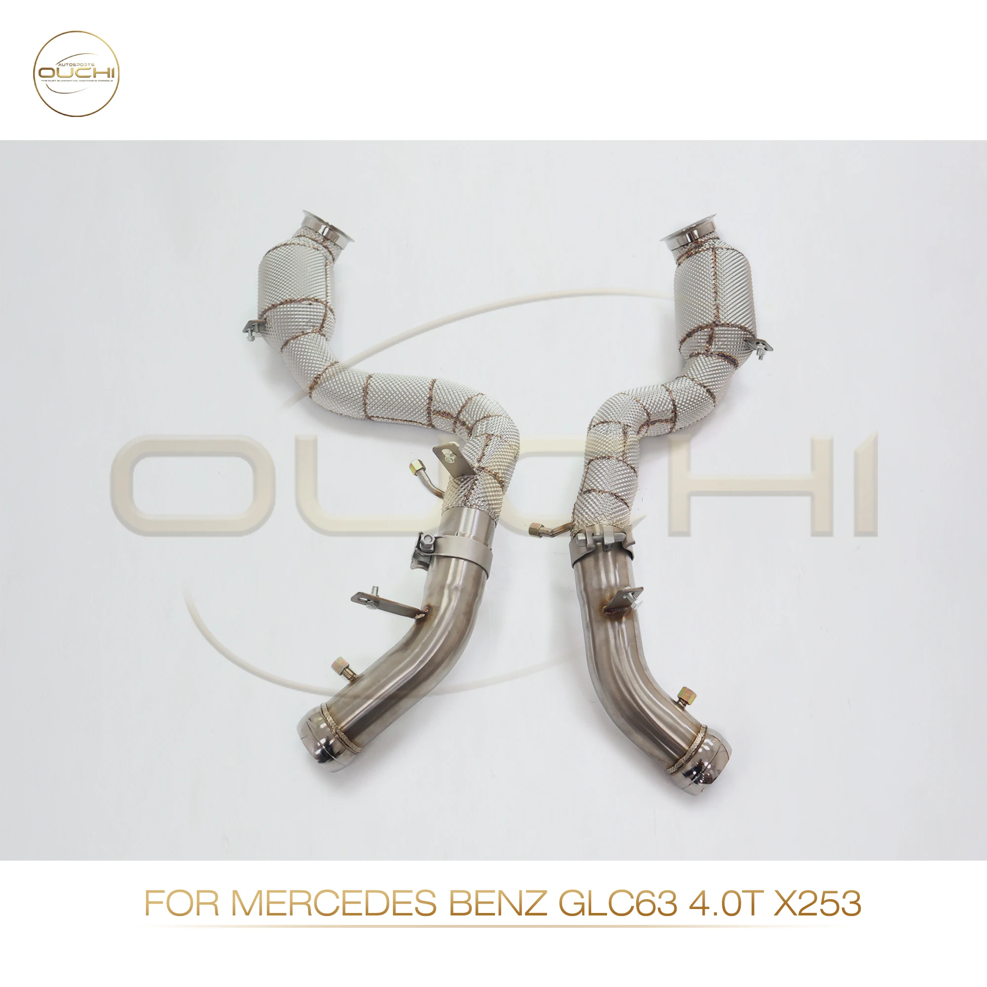 Performance Downpipe for Mercedes Benz AMG GLC63 X253 4.0T OUCHI High Flow Exhaust System Catted Catless Pipe