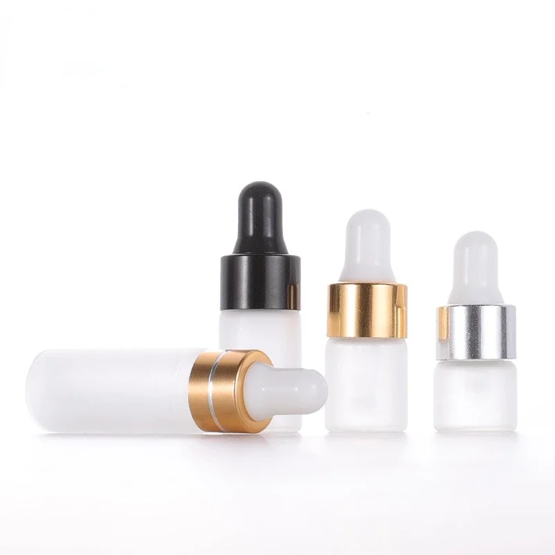 

1-5ml Dropper Bottle Small Fine Oil Clear Frosted Glass Sample Essence Separate Empty Essential Oils Bottles Refillable Vials