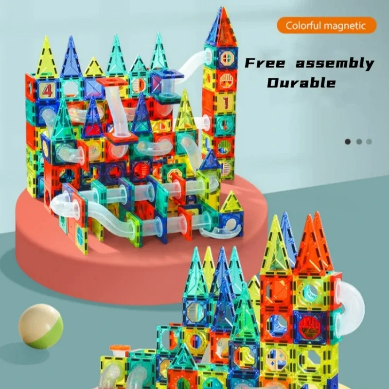 Blocs de construction en feuille magnétique pour enfants, ensemble de jeu, 73 pièces, blocs de construction variés, jouets éducatifs pour enfants