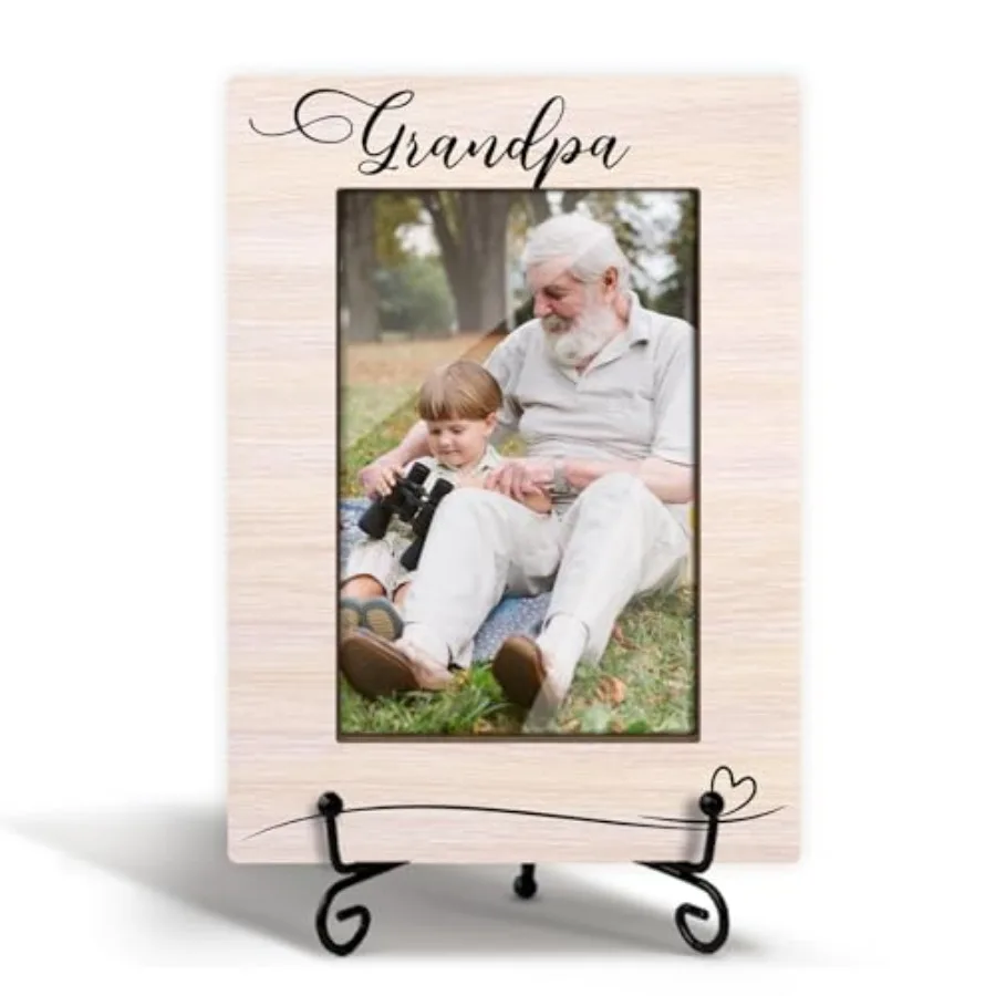 Picture Frame Wood Photo Frame Fits 4x6 with Stand for Tabletop or Desktop Display, rents Gift Picture Frame for rents Day Fath