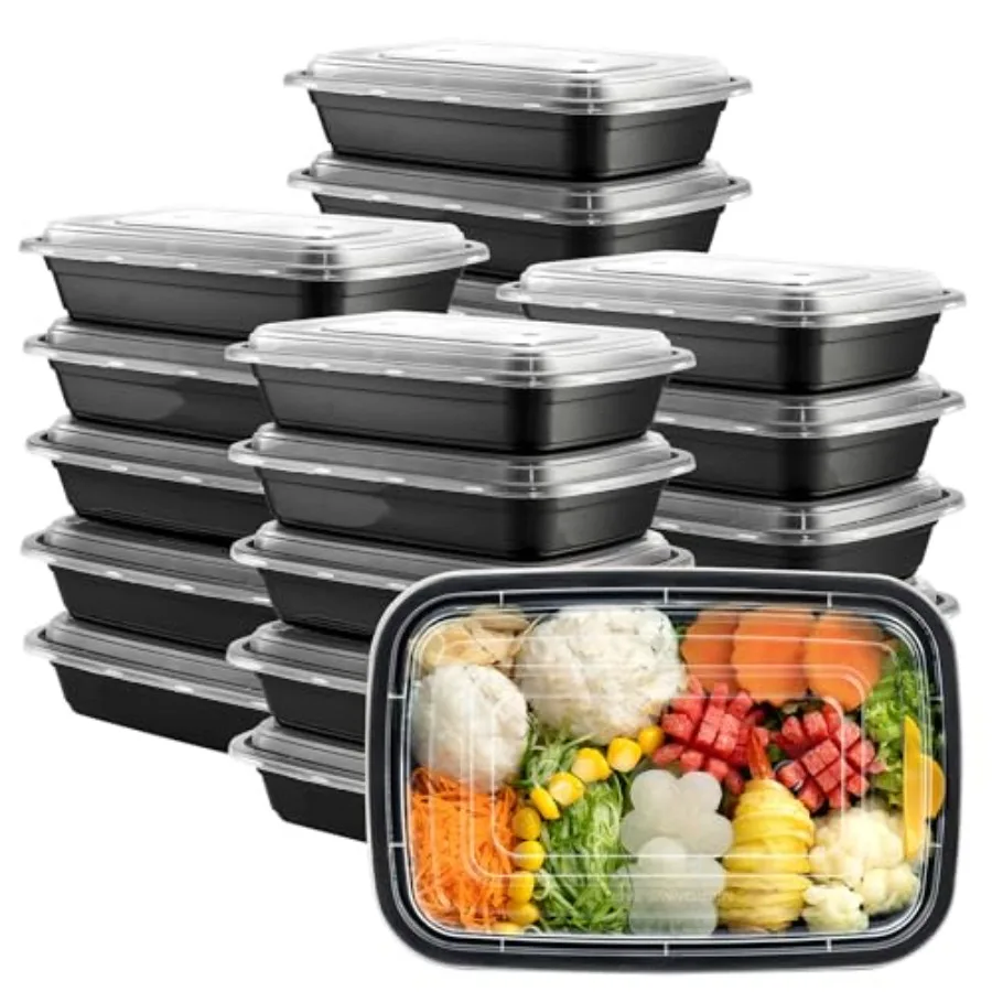 

28 oz - 1 Compartment Meal Prep Containers with Lids [50 Count] Reusable, Microwaveable, Dishwasher Freezer Safe, BPA-Free Food
