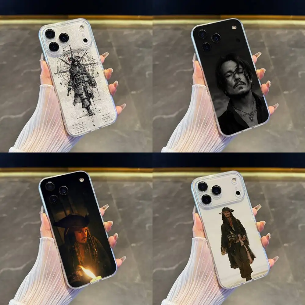 

J-Johnny Depp Phone Case For iPhone 17,16,15,14,13,12,11 Pro,Max,Plus,X,XS,XR,SE4,E Mini Transparent Soft Cover