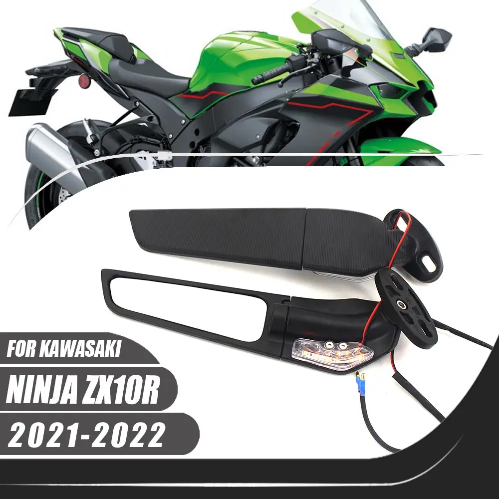 

For Kawasaki Ninja ZX10R 2021 2022 ZX-10R Motorcycle Aluminium Adjustable Rotate Sports Winglets Wing Stealth Mirrors