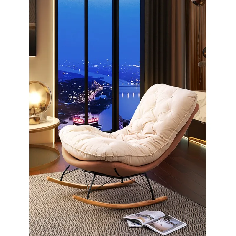 

Living room rocking chair light luxury balcony happy chair home leisure adult recliner single sofa chair